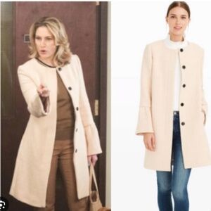 Club Monaco Jaydea Ladies Wool Blend Ruffle Sleeve Coat L